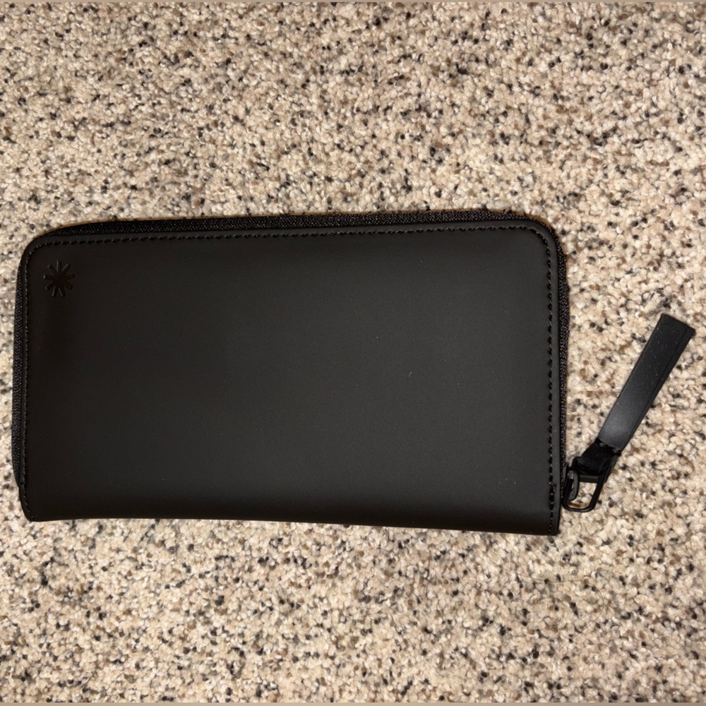 Rains Matte Black Zip Wallet